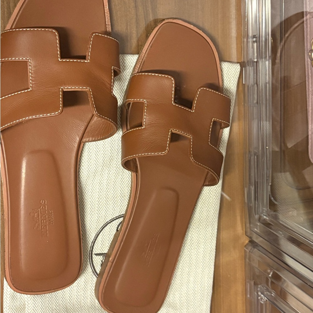 Hermes Leather Slide Sandals - Picture 6 of 6